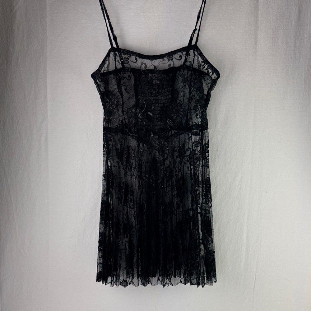 I Love Her Elegant Black Lace Chemise Dress Slip